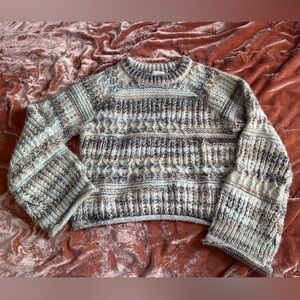 Women’s Universal Thread Textured Knit Sweater - Cream and Brown